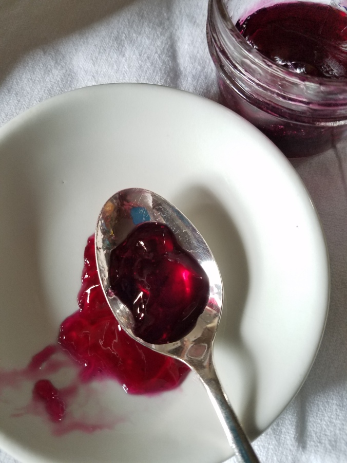 2016 grape jelly on spoon